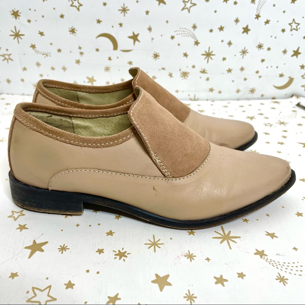 Free People | Brady Blush Pink Leather Suede Loafers Ankle Boots Size 38 - Picture 3 of 15